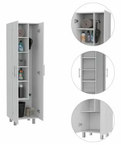 FM FURNITURE Norway Broom Closet Pantry, White 12 FM FURNITURE Norway Broom Closet Pantry, White -Coast2Coast shop eb710fd703515873 1865 w800 h800 b1 p0