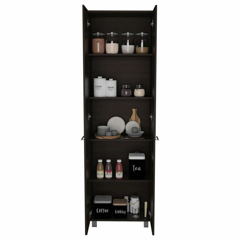 HomeRoots Thea Black Pantry Cabinet 8 HomeRoots Thea Black Pantry Cabinet - Image 6