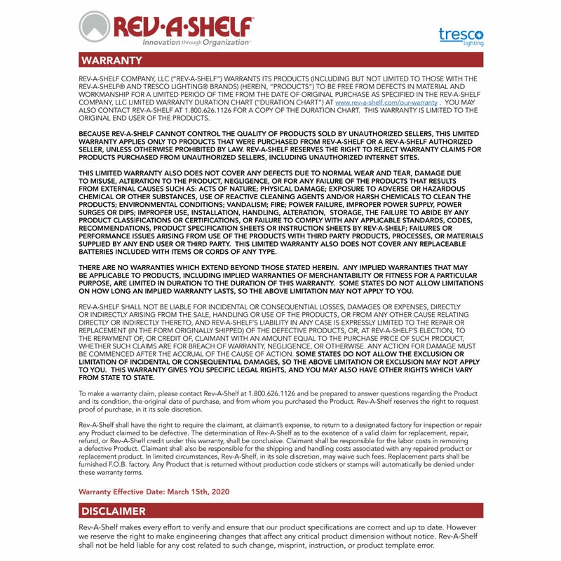 Rev-A-Shelf Wood Base Cabinet Pull Out Drawers With Soft Close, 4.85", 20.06"W 6 Rev-A-Shelf Wood Base Cabinet Pull Out Drawers With Soft Close, 4.85", 20.06"W - Image 4