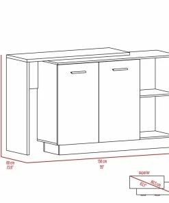DEPOT ESHOP LLC Creta Kitchen Island, White -Coast2Coast shop ef11d0e002bdb20b 2973 w800 h800 b0 p0
