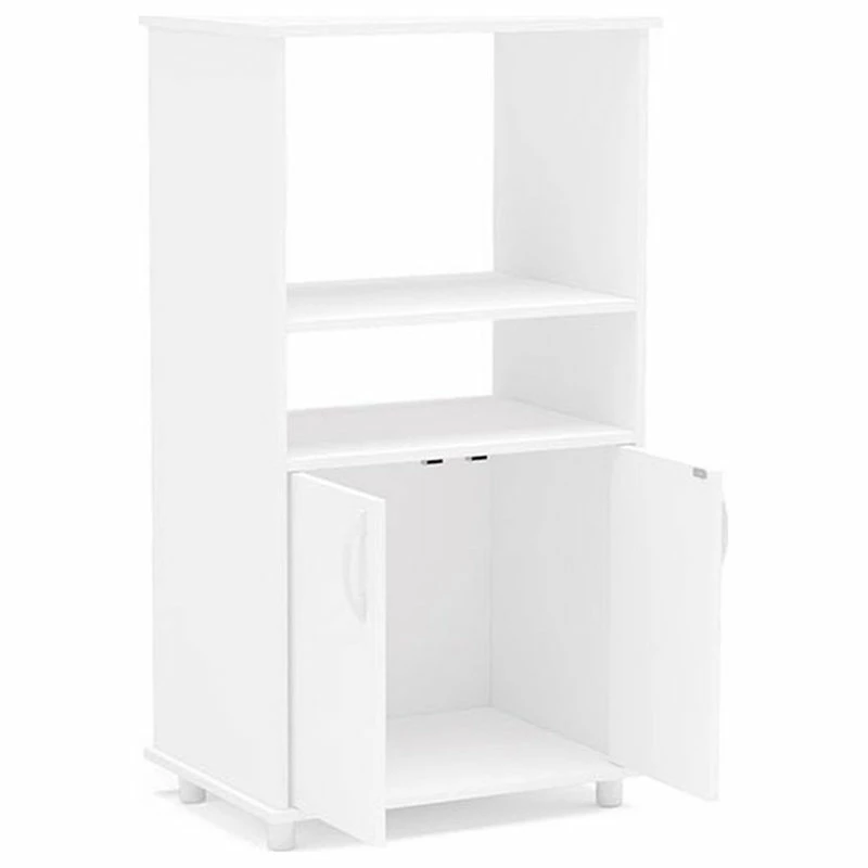 Boahaus Montpellier Modern Wood Kitchen Pantry With Open Compartments In White 3 Boahaus Montpellier Modern Wood Kitchen Pantry With Open Compartments In White