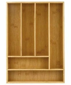 Heim Concept Organic Bamboo 6-Slot Organizer, Utensils Utility Storage