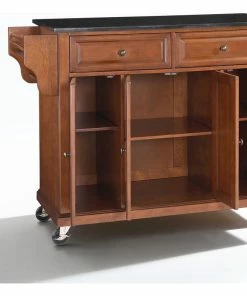 Crosley Solid Black Granite Top Kitchen Cart/Island, Classic Cherry Finish -Coast2Coast shop f2311426064636c9 0166 w800 h800 b0 p0