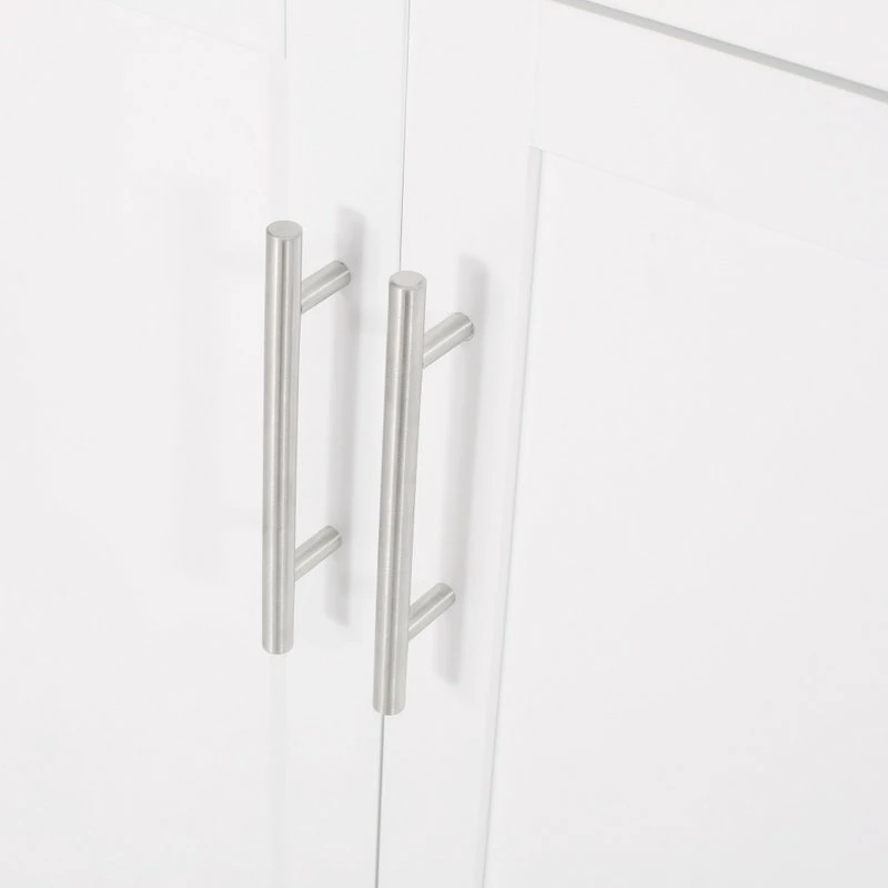 GDFStudio Negley Contemporary Kitchen Cart With Wheels, White + Natural 10 GDFStudio Negley Contemporary Kitchen Cart With Wheels, White + Natural - Image 8