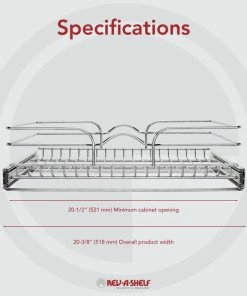 Rev-A-Shelf Single Tier Bottom Mount Pull Out Steel Wire Organizer, 21" 13 Rev-A-Shelf Single Tier Bottom Mount Pull Out Steel Wire Organizer, 21" -Coast2Coast shop f5d1ae7b025857c8 8067 w800 h800 b0 p0