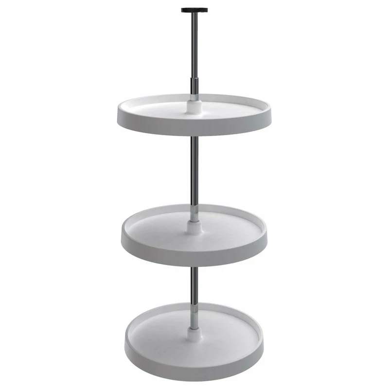 Rev-A-Shelf Full-Circle 3-Shelf Lazy Susans For 36"H Corner Wall, White, 18"Wx38-46"H 3 Rev-A-Shelf Full-Circle 3-Shelf Lazy Susans For 36"H Corner Wall, White, 18"Wx38-46"H