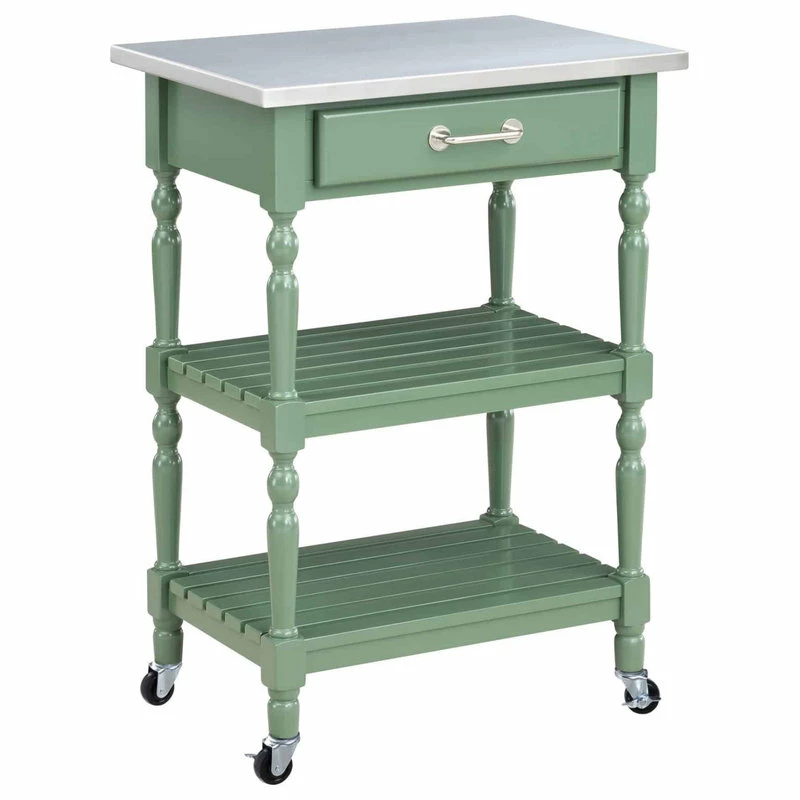 Boraam Industries, Inc. Carolina Kitchen Cart With Stainless Steel Top 3 Boraam Industries, Inc. Carolina Kitchen Cart With Stainless Steel Top