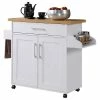 Hodedah Import Inc. Hodedah Kitchen Island With Spice Rack Plus Towel Holder In White Wood -Coast2Coast shop f66184bb0c180e1c 1764 w800 h800 b1 p0