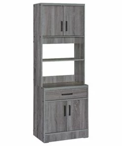 Better Home Products Shelby Tall Wooden Kitchen Pantry In Gray