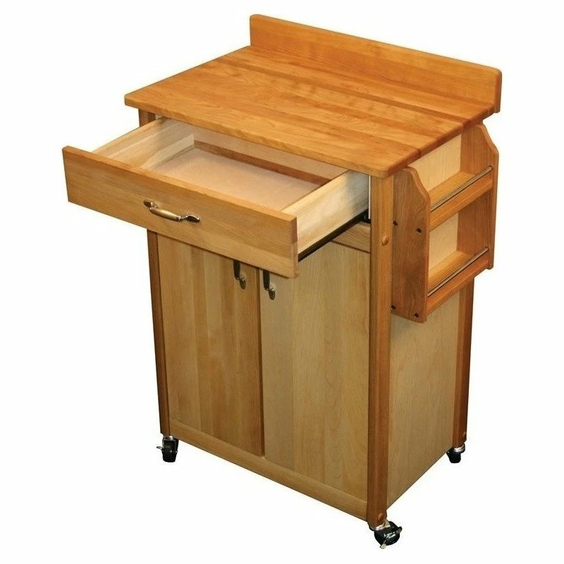 Pemberly Row 27" Butcher Block Kitchen Cart 4 Pemberly Row 27" Butcher Block Kitchen Cart - Image 2