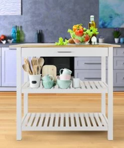 Casual Home Kitchen Island With Solid Wood Top, White 11 Casual Home Kitchen Island With Solid Wood Top, White -Coast2Coast shop fbf17f3408c048e0 3664 w800 h800 b0 p0