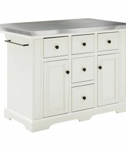 Crosley Julia Kitchen Island White/Stainless Steel