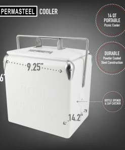 Permasteel, Inc Permasteel 14 Quart Portable Picnic Cooler, White -Coast2Coast shop fc81a23f0102c58b 0009 w800 h800 b0 p0