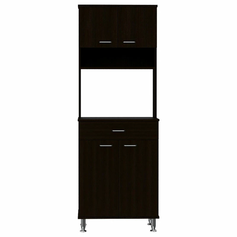 Tuhome Furniture Tuhome Engineered Wood Black Della 60 Pantry 6 Tuhome Furniture Tuhome Engineered Wood Black Della 60 Pantry - Image 4