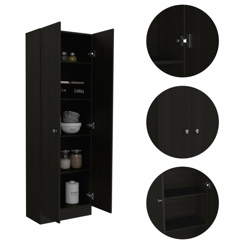 FM FURNITURE Virginia Storage Cabinet, Black Wengue 6 FM FURNITURE Virginia Storage Cabinet, Black Wengue - Image 4