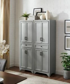 Crosley Tara 2-Piece Pantry Set, Distressed Gray 2 Pantries -Coast2Coast shop ff3124310f73bb02 0945 w800 h800 b0 p0
