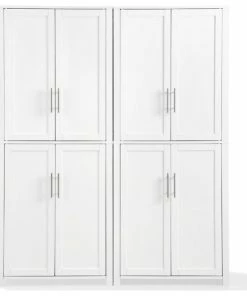 Bowery Hill Tall Wooden Shaker Pantry In White (Set Of 2) Finish -Coast2Coast shop ffc123710364b176 3901 w800 h800 b1 p0