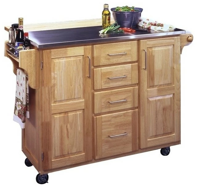 Homestyles General Line Wood Kitchen Cart In Brown 3 Homestyles General Line Wood Kitchen Cart In Brown