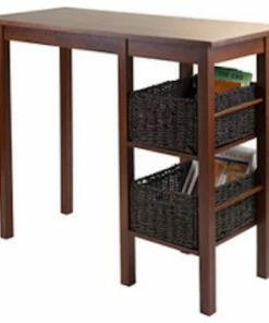 Winsome Wood Egan Breakfast Table With 2 Side Shelves