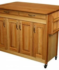 Catskill Craftsmen 44 Inch Butcher Block Drop Leaf Kitchen Island
