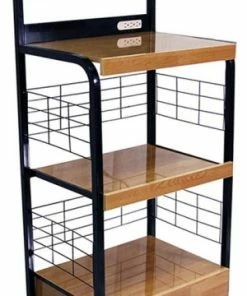 ORE International Microwave Kitchen Cart With Drawer And Outlet G571B