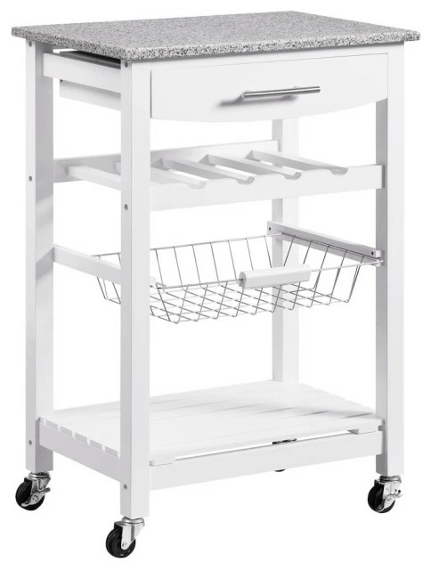 Linon Home Decor Products Roger White Kitchen Island Granite Top 3 Linon Home Decor Products Roger White Kitchen Island Granite Top