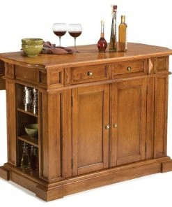 Homestyles Americana Wood Kitchen Island In Brown