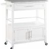 Pemberly Row Granite Top Kitchen Cart In White -Coast2Coast shop home design 35