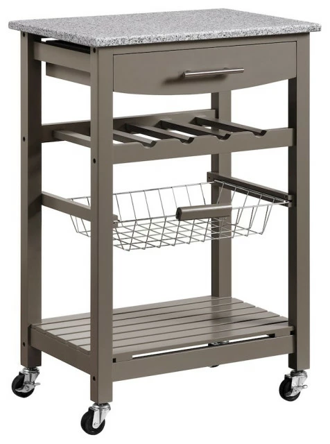 Linon Home Decor Products Roger Gray Kitchen Island Granite Top 3 Linon Home Decor Products Roger Gray Kitchen Island Granite Top