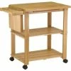 Pemberly Row Utility Butcher Block Kitchen Cart In Natural 1 Pemberly Row Utility Butcher Block Kitchen Cart In Natural -Coast2Coast shop home design 4