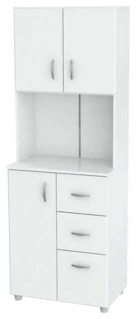 HomeRoots 66.1" White Melamine And Engineered Wood Kitchen Storage Cabinet 3 HomeRoots 66.1" White Melamine And Engineered Wood Kitchen Storage Cabinet