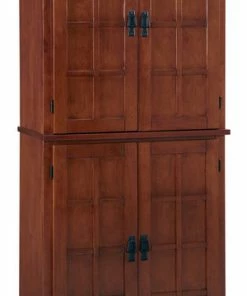Homestyles Arts & Crafts Wood Pantry In Brown