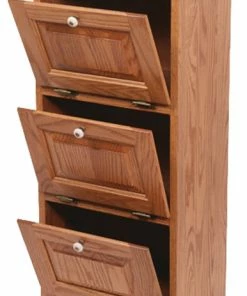 Furniture Barn USA Amish Made Oak 3 Door Vegetable Bin