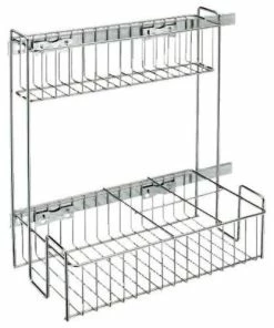 Rev-A-Shelf 548-10 548 Series 9.75"W Two Tier Pull Out Base - Chrome