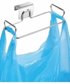 IDesign Classico Over-the-Cabinet Bag Holder, Chrome