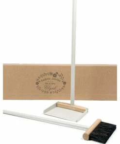 Andree Jardin Mr & Mrs Clynk Tall Dustpan Gift Set, Cream Handle