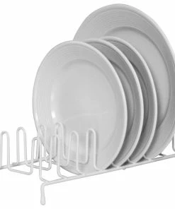 Home Basics White Vinyl Coated Steel Plate Rack